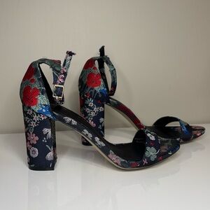 Madden Girl Bella Floral Embroidered Block Heels